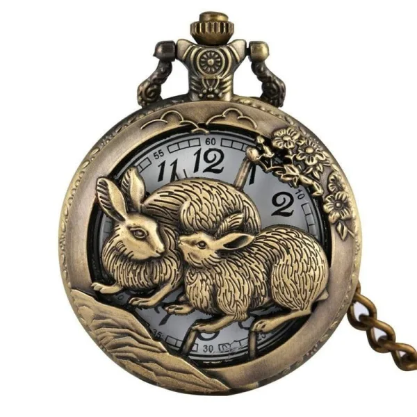 Montre À Gousset Femme Lapin Blanc