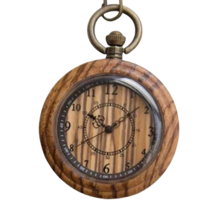 Montre à Gousset en Bois Cadran Chiffres Romains