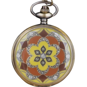 horloge de poche bronze fleur de jade
