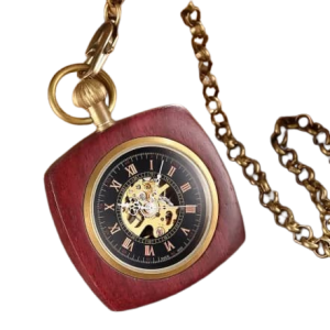 Montre Gousset Luxe Bois Exotique Rouge