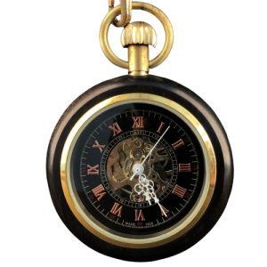 Montre Gousset Mécanique Bois A Chiffres Romains