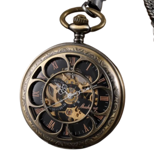 montre à gousset squelette bronze élégante