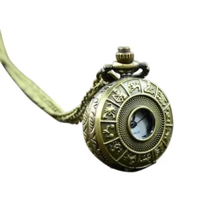 Montre Boule Pendentif Femme Steampunk Bronze
