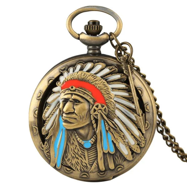 Montre À Gousset Homme Chef Indien
