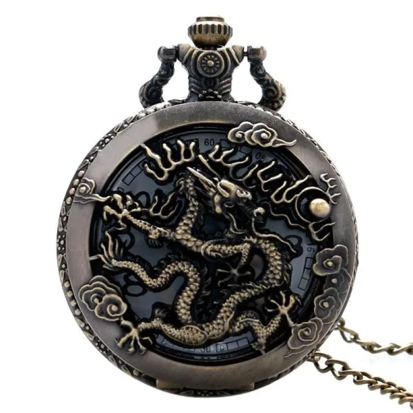 Montre À Gousset Homme Dragon Japonais