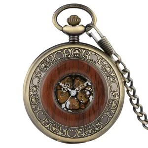 montre gousset élégante en bois