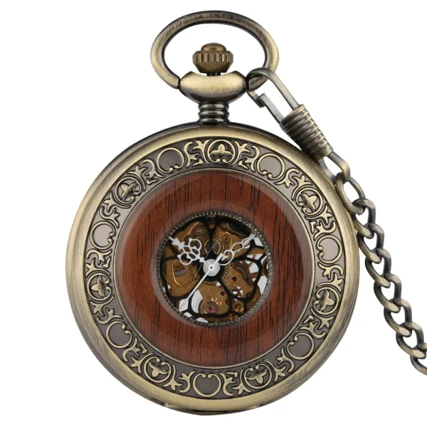 montre gousset élégante en bois