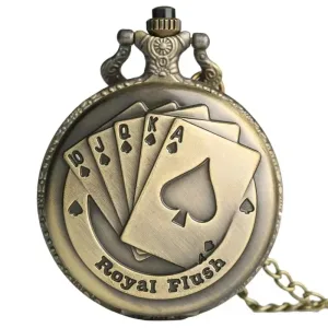 Montre Gousset Vintage Bronze Poker